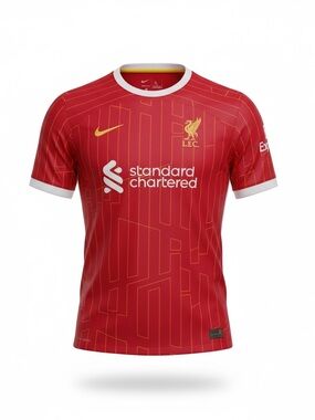 Nike Red Liverpool FC Home Jersey with Yellow Accents